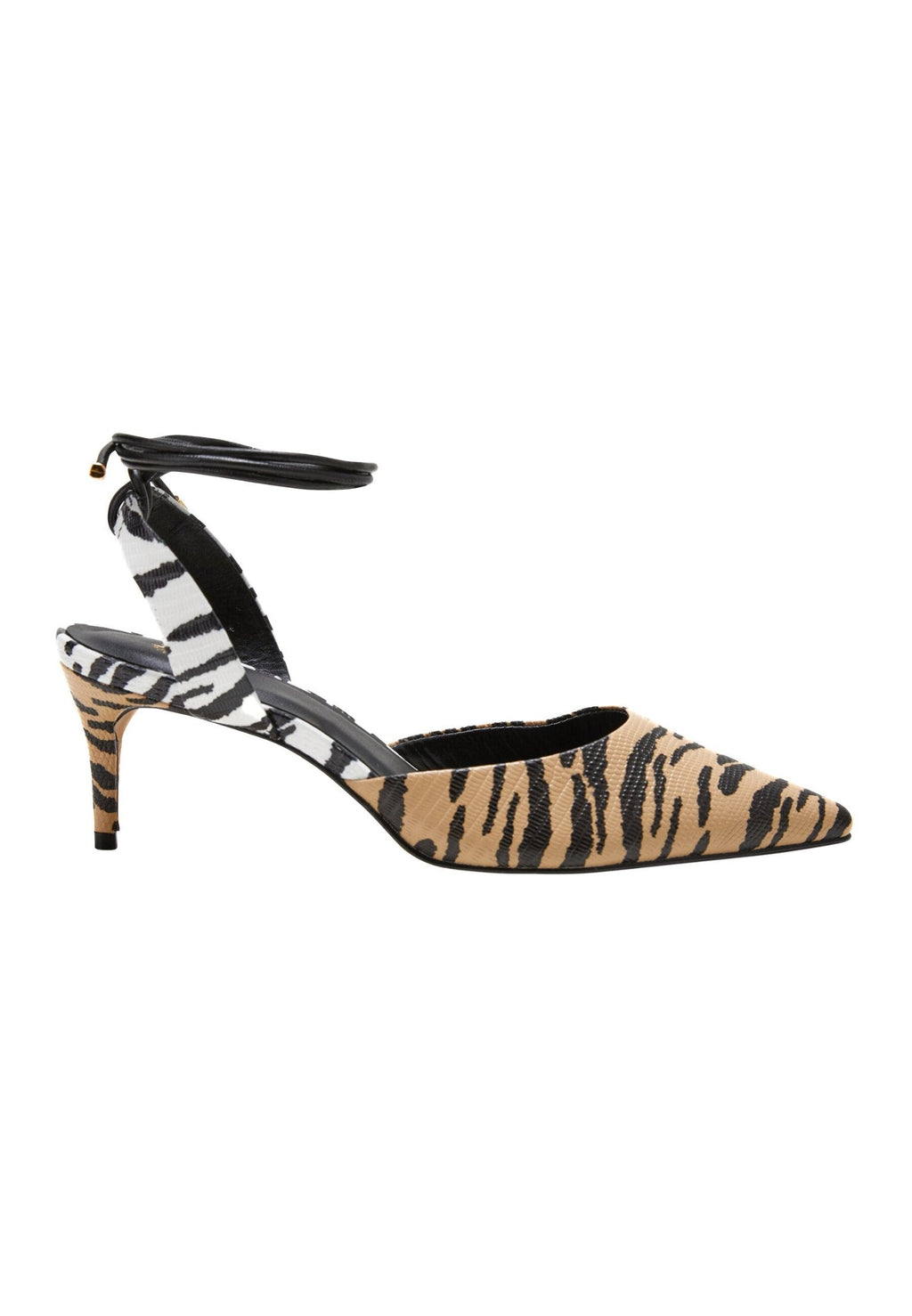 Animal Print Calf Leather Pumps Jaborandi – Women’s Strappy Pointed-Toe Heels