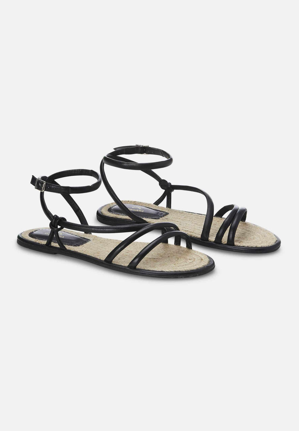 Mangará Black Angico LEATHER STRAPPY SANDALS