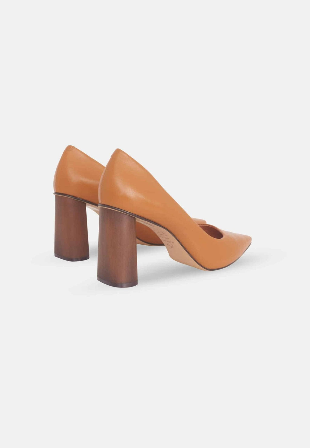 Brown Leather Pumps Plinia – Women’s Block Heel High Heels