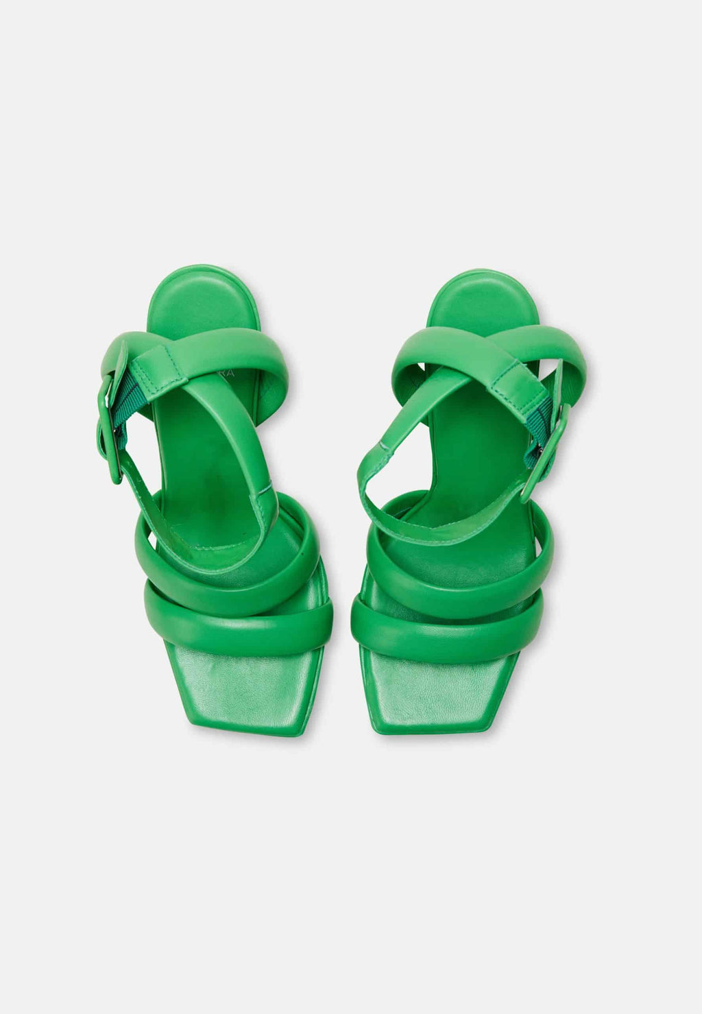 Green Calf Leather Sandals Uvaia – Women’s 8 cm Sculpted Heel with Ankle Strap