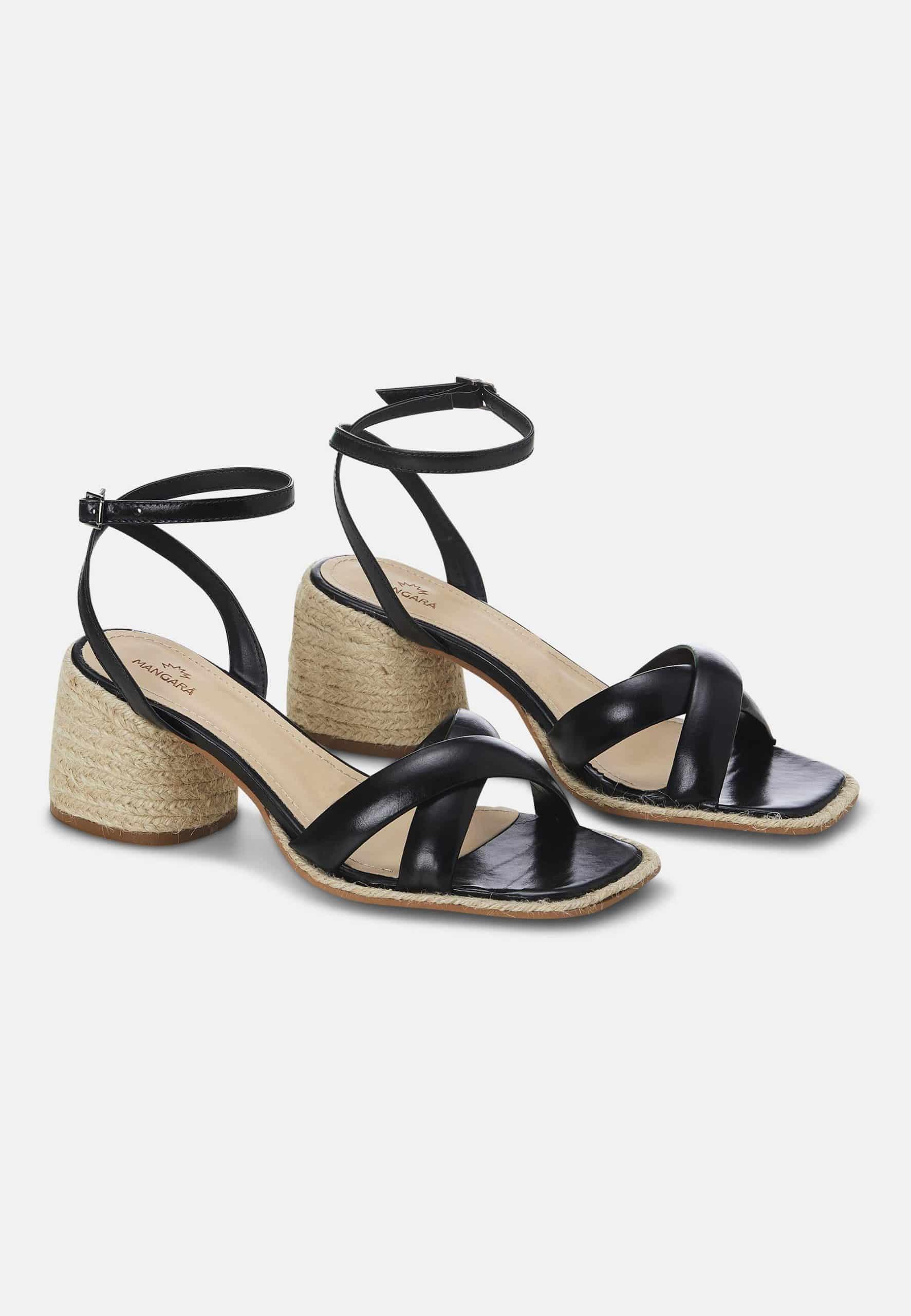 Marica Block Heels Black Sandals - Elegant & Comfortable